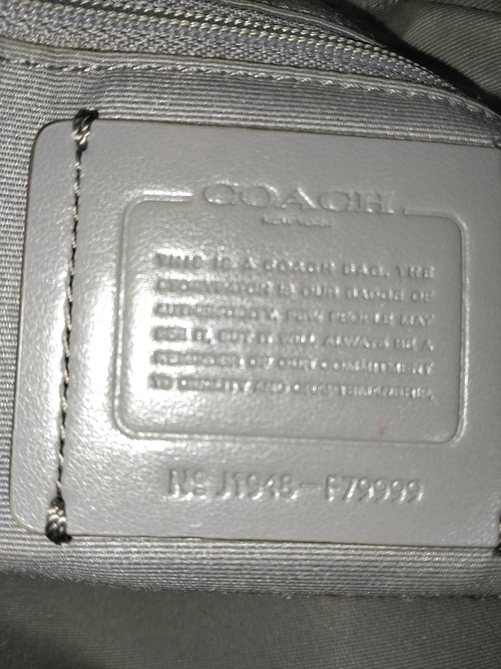 Coach Women's Gray Leather Tote Bag - Picture 2 of 10